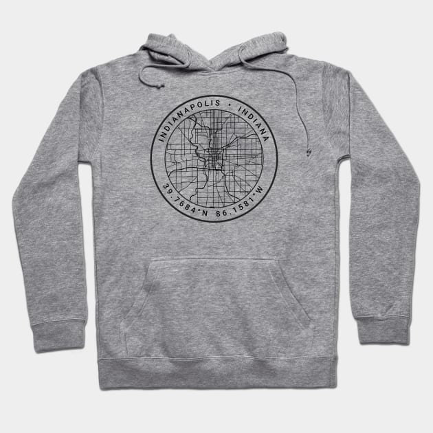 Indianapolis Map Hoodie by Ryan-Cox